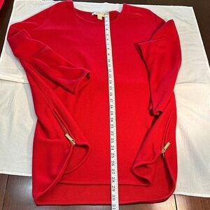 Michael Kors Women's Vibrant Red Sweater Top XL